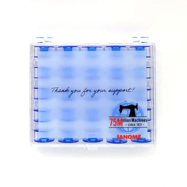 Шпульки Janome в коробке (голубые), 25 шт
