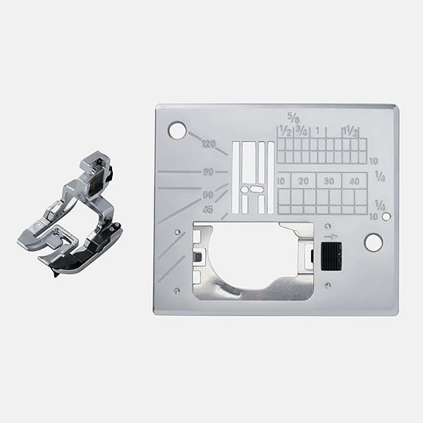 Игольная пластина для прямой строчки и лапка ACUFEED для отстрочки по краю для Janome 6600