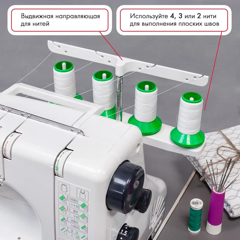 3-х игольная 4-х ниточная плоскошовная машина Janome CoverPro II - фото №3