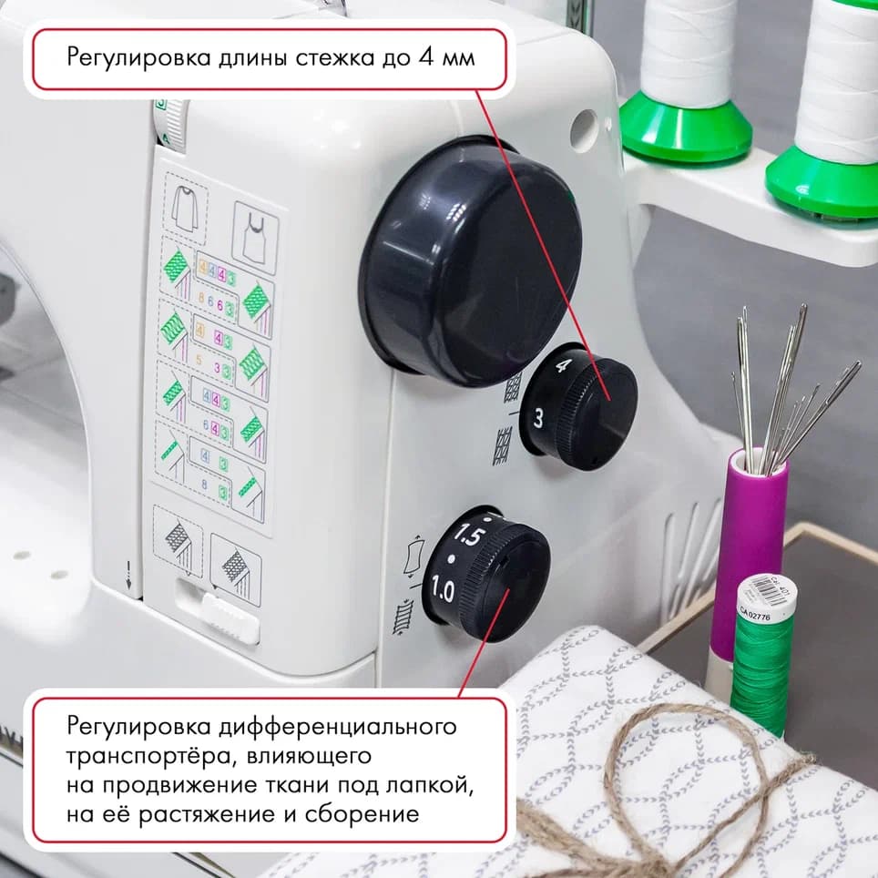 3-х игольная 4-х ниточная плоскошовная машина Janome CoverPro II - фото №8