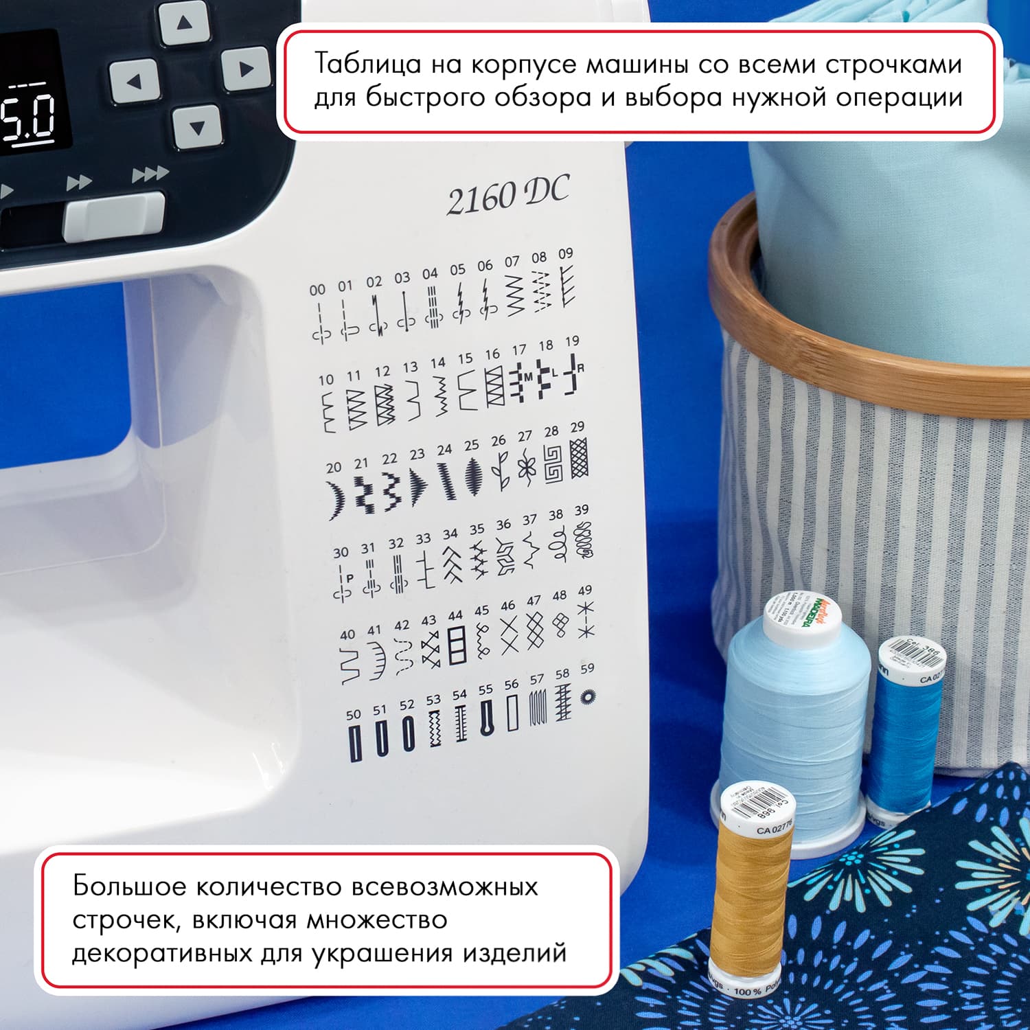 Швейная машина с микропроцессорным управлением Janome 2160 DC - фото №3