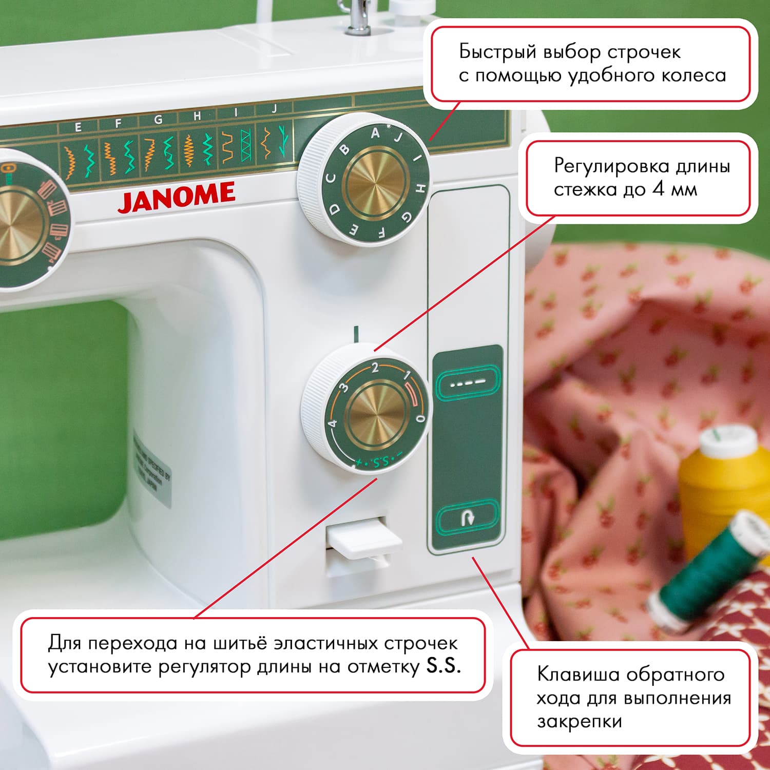 Электромеханическая швейная машина Janome 394 - фото №4