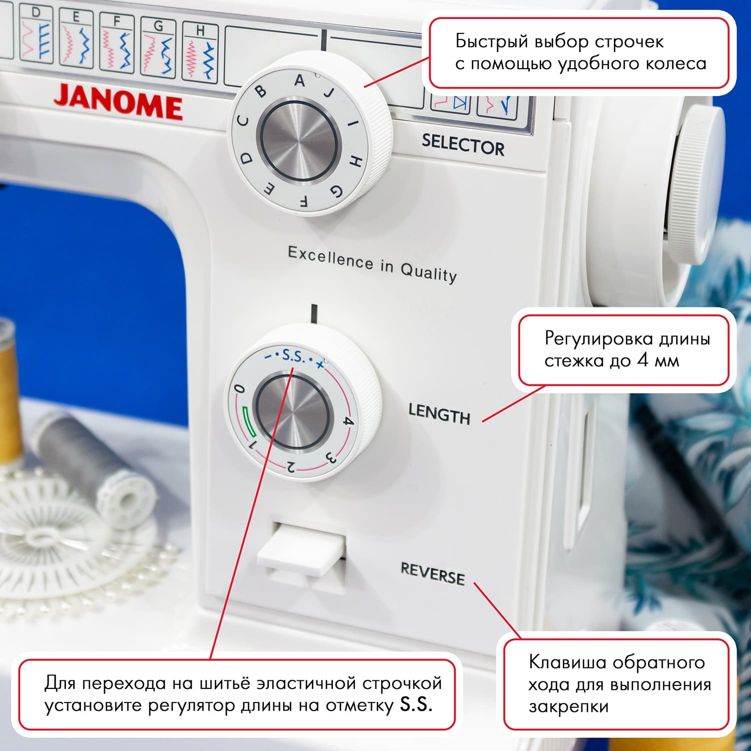 Электромеханическая швейная машина Janome 394HD - фото №5