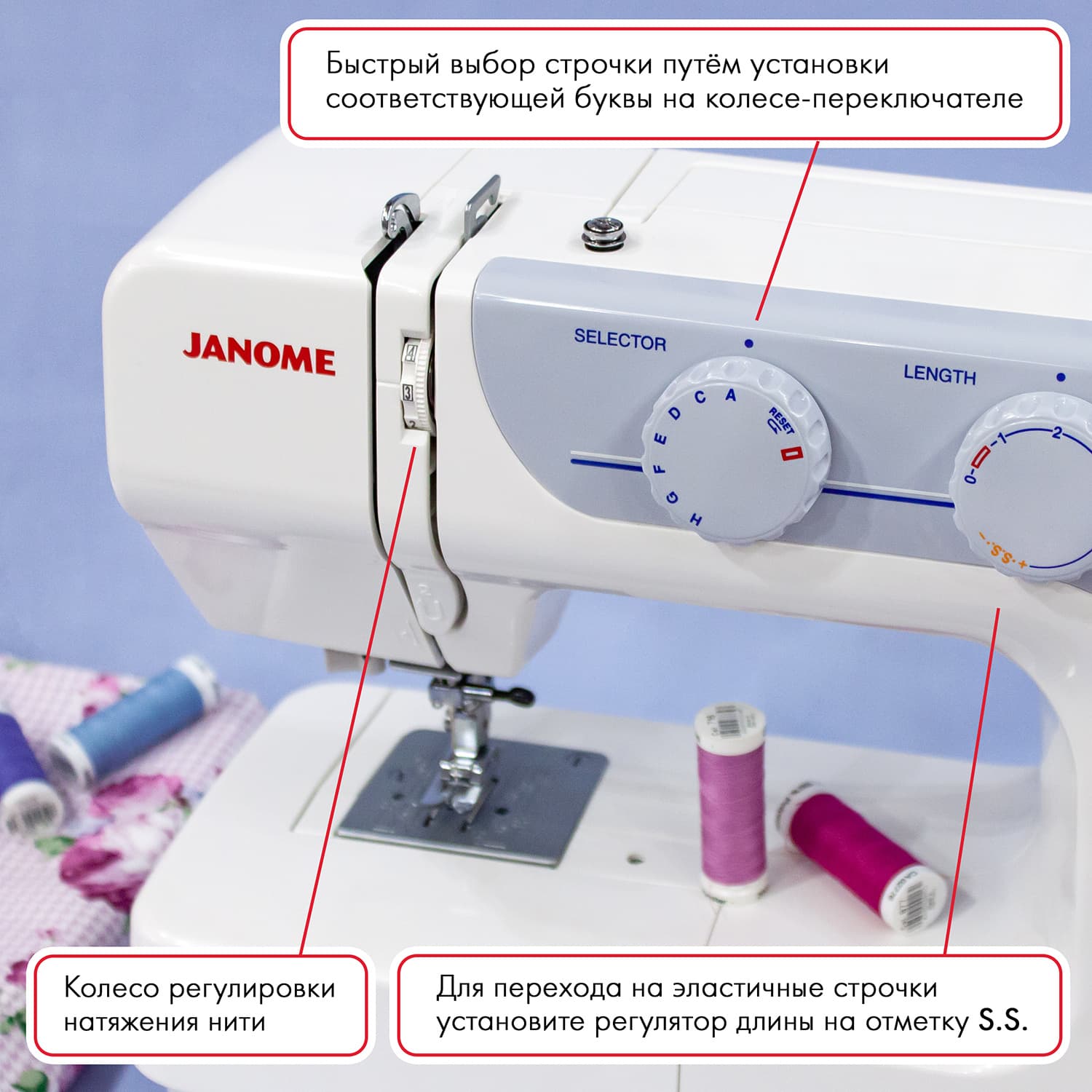 Электромеханическая швейная машина Janome EL 545s - фото №4