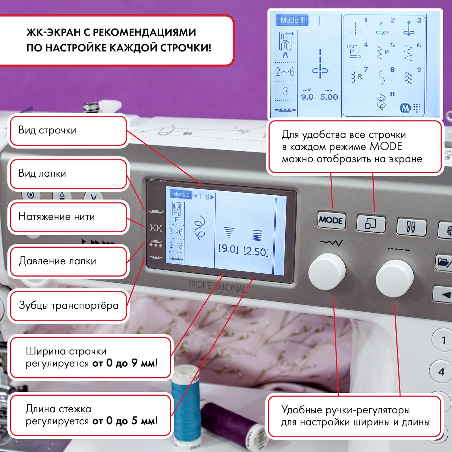 Швейная машина с микропроцессорным управлением Janome Memory Craft 6700P Professional - фото №5